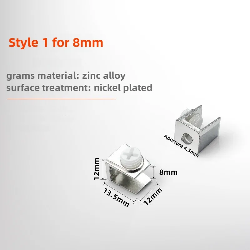 4 шт., держатель для стекла, зажим для полки, доска из цинкового сплава, хромированный кронштейн, поддержка 8 мм, 10 мм, 12 мм, толщина, держатель для зеркала, полки