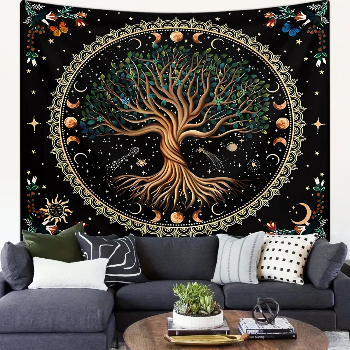 1 шт. ежедневная фотография гобелен с фазой Луны богемный звездный стиль ветра