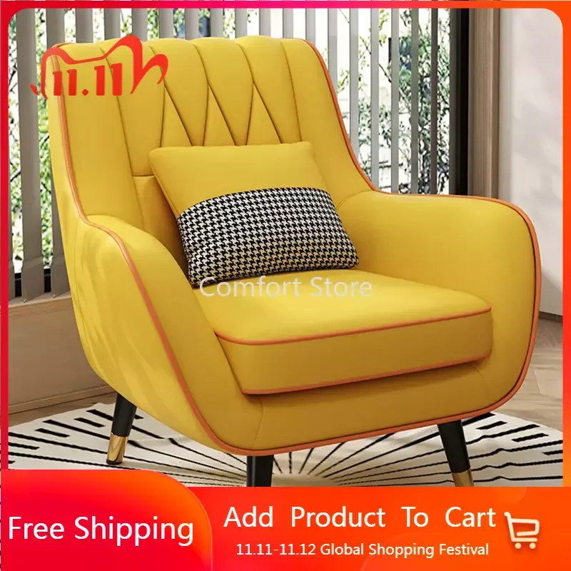 

Диван, скандинавский салон, гостиная, стулья, подлокотники, современный салон, роскошный ленивый стул, из искусственной кожи, шезлонги для отдыха, мебель для дома, WKYZ