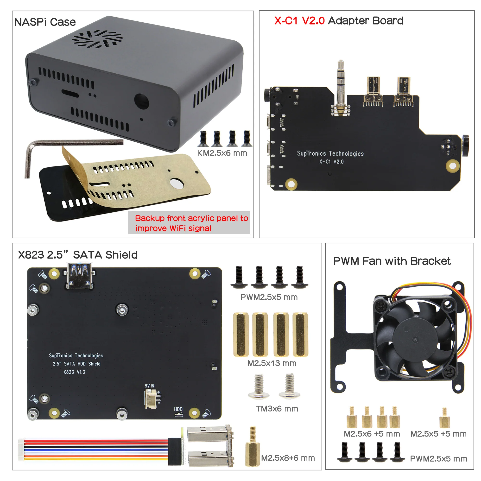 Raspberry Pi 4 Model B NASPi 2 5 дюйма SATA HDD/плата SSD/Shield & металлический чехол с функцией