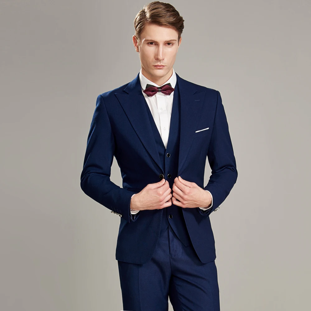 

Мужской костюм из 3 предметов, черный, синий цвет