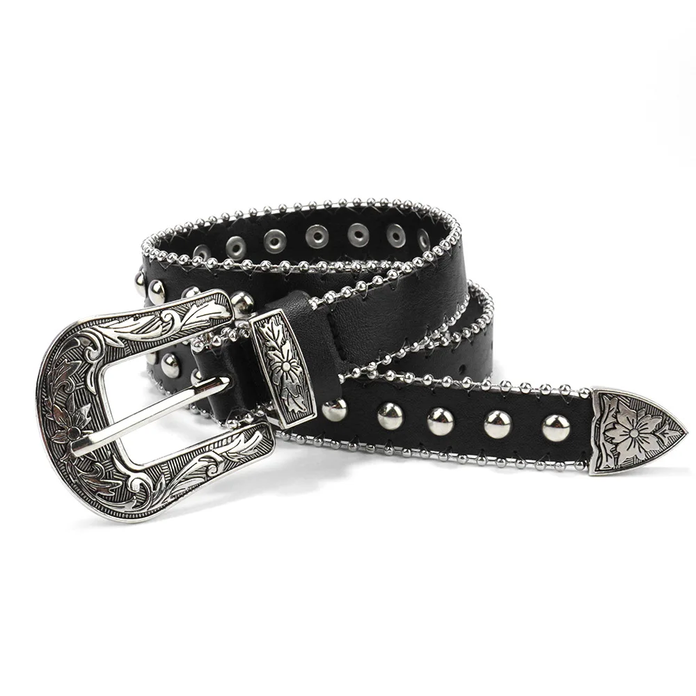 

Small rivets adornment belt waist belts with Europe and the United States temperament joker ms punk jeans with wind