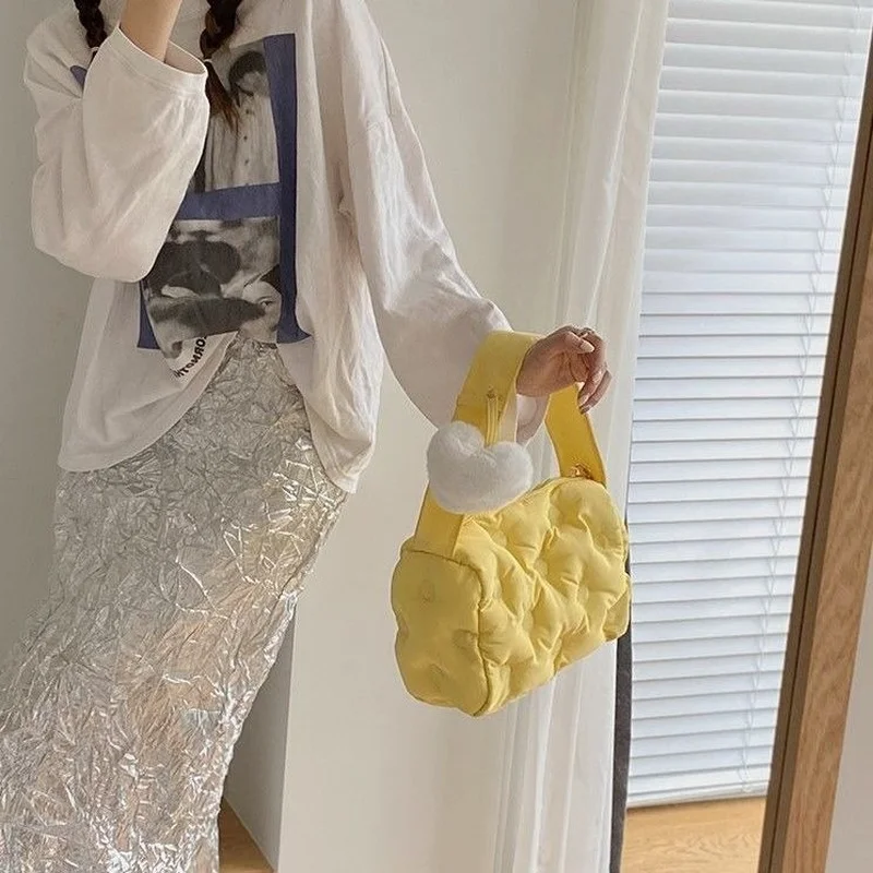 Elegant Streetwear Handbags Women Fashion Pillow Shoulder Bags Quilted Ladies Luxury Brand Ins Female Korean Style Purses Trendy