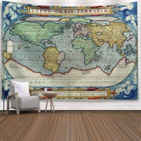 retro world map tapestry 3d printing background cloth tapestry wall home decoration wall covering