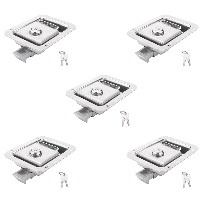 

5X лопастная защелка с замком и ключом, дорожная защелка для прицепа, сверхпрочная защелка из нержавеющей стали с утапливаемым креплением