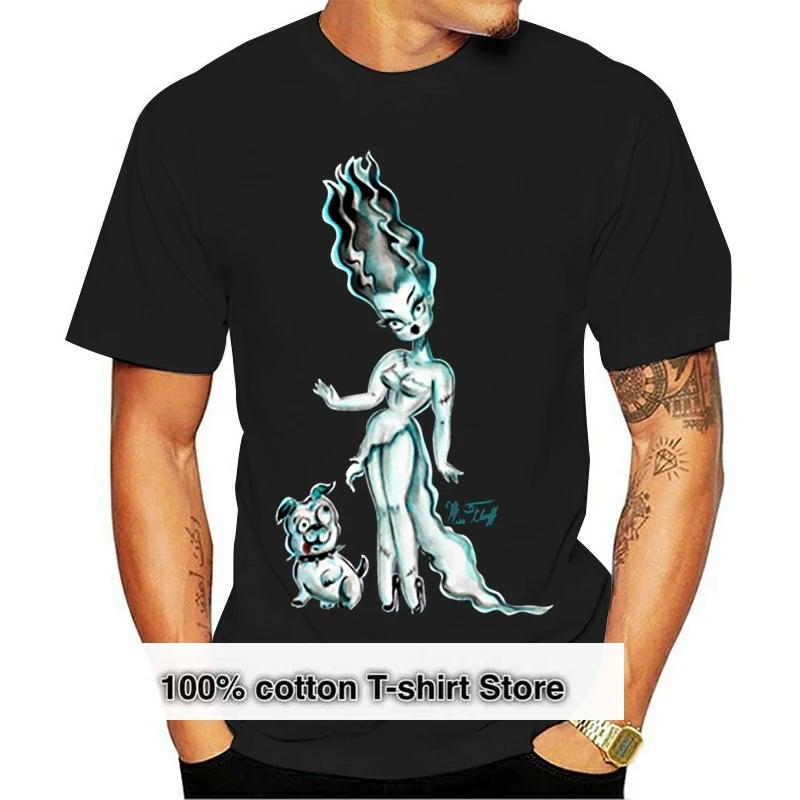 

Funny Casual Bride Of Frankenstein With Igor Bulldog T-Shirt Man Letter Solid Color Tshirts Big Size 3xl 4xl 5xl