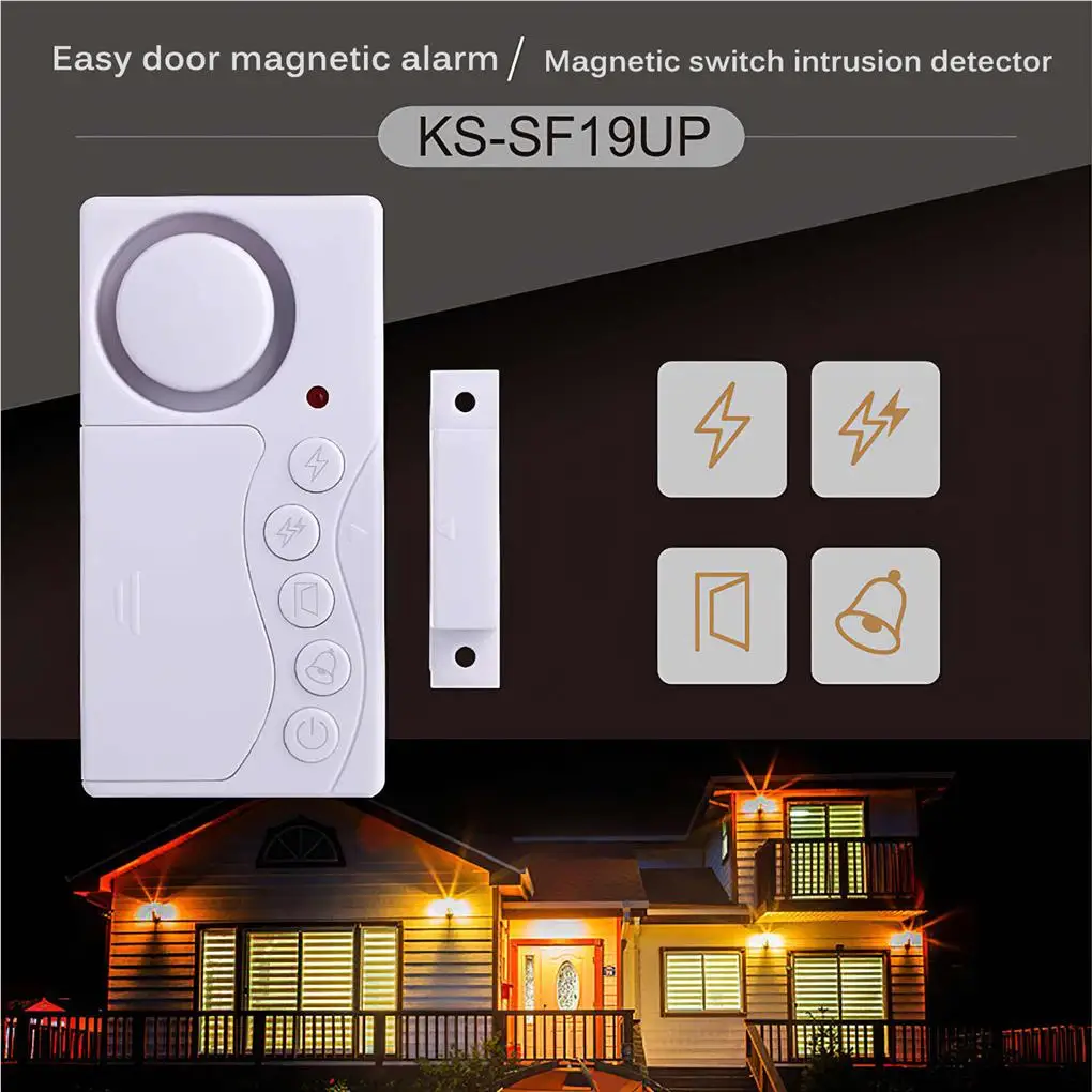 

Door Anti-theft Alarm Multifunctional Doorbell 108db Loud Volume Close Reminder Battery Powered Announciator Home Accessories