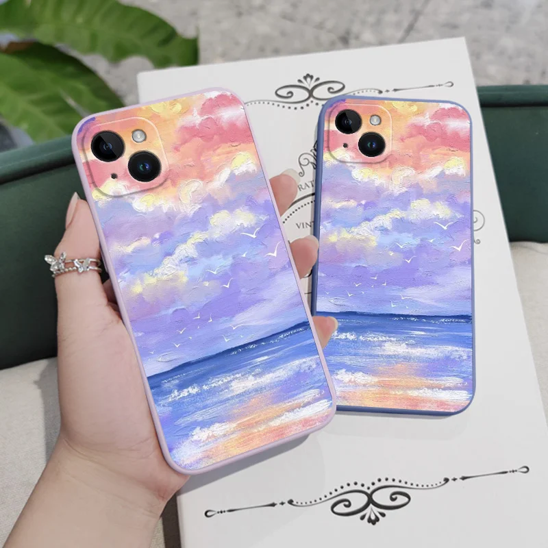 Чехол для телефона с изображением неба iPhone 16 15 14 13 12 11 X XR XS Plus Pro Max Mini силиконовый