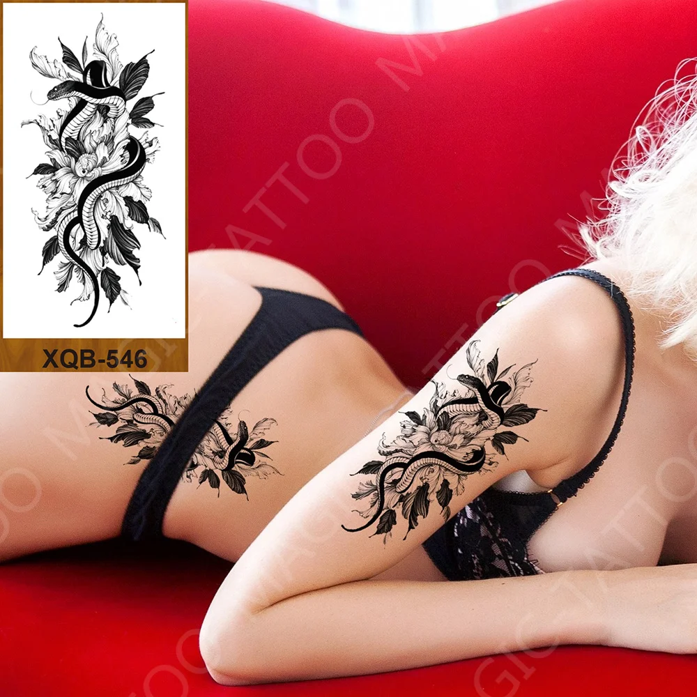 

Полуперманентная временная татуировка, наклейка, дракон, змея, мифический зверь, для мужчин, женщин, для взрослых, для девочек, искусственна...