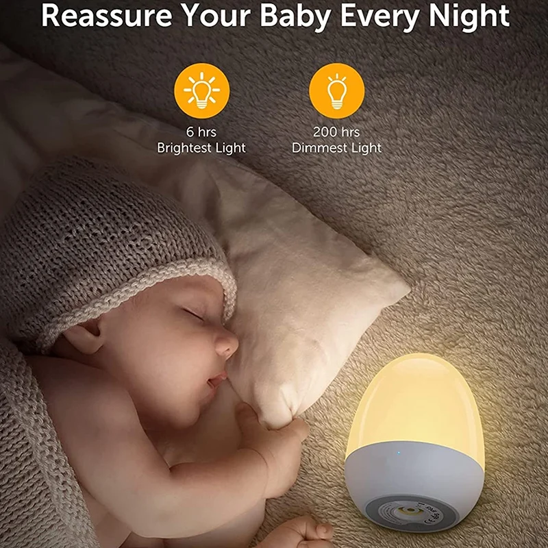 Promotion! Night Lights For Kids With Stable Charging Pad Press Control Timer Setting ABS+PC Baby Egg Lamp Breastfeeding |