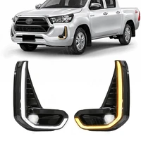 led daytime running light fog lamps for toyota hilux revo 2020 2021 front bumper auto driving daylights turn signal accessories