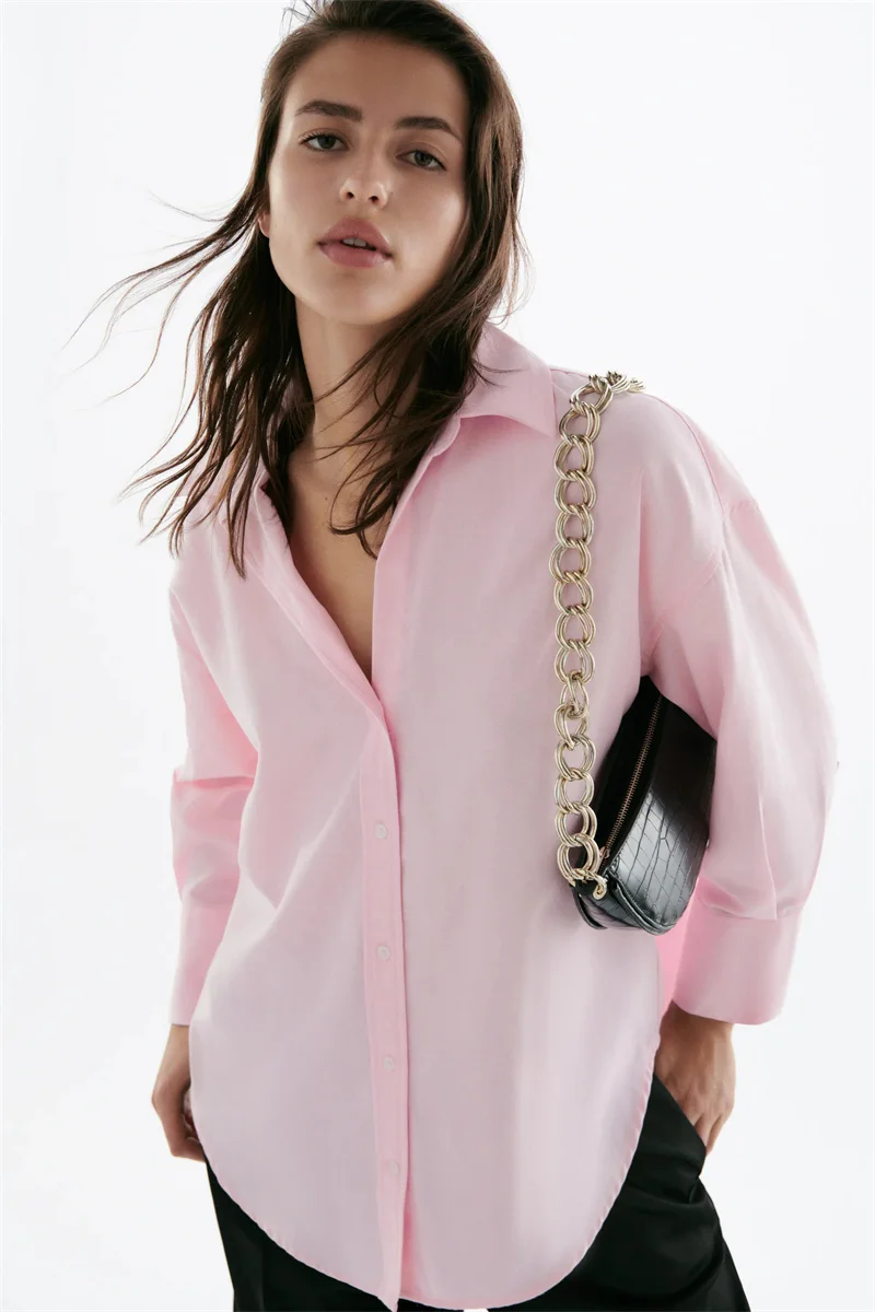 Za 8275952 Осенняя новая женская одежда Рубашки-оксфорды Белая рубашка 08275952250