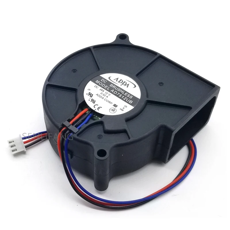 Трехлинейный Турбовентилятор 7 см для ADDA 7530 AD7512UB 12 В постоянного тока 0,52a