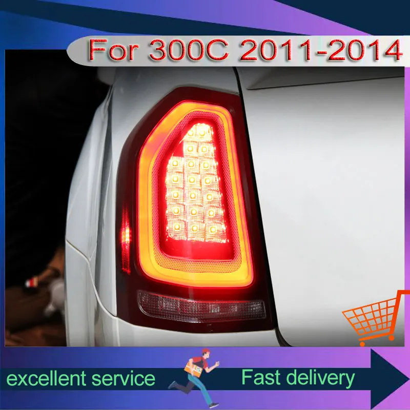 Пара задних фонарей для Chrysler 300C 2011-2014 светодиодный DRL задний фонарь свет авто
