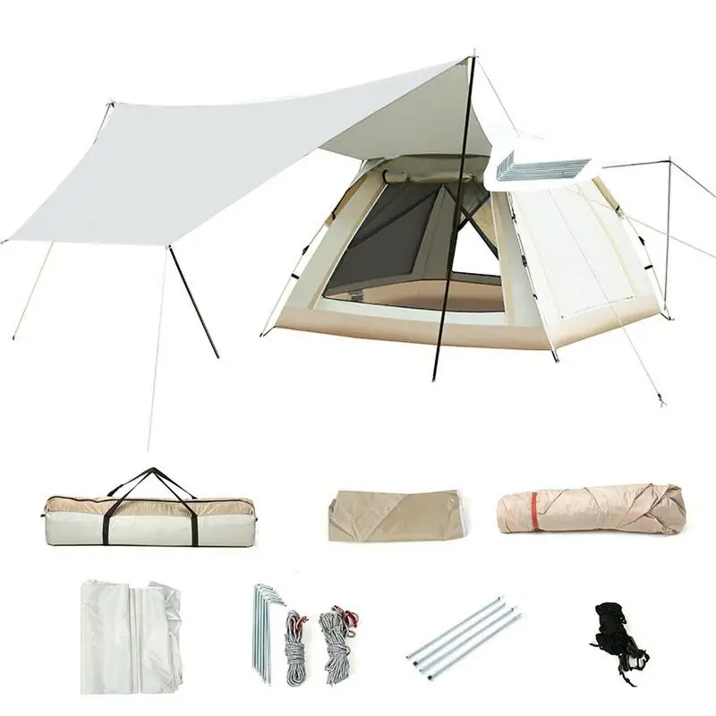 

Наружная Автоматическая быстрооткрывающаяся палатка, водонепроницаемая палатка для кемпинга, семейная наружная мгновенная фотопалатка с сумкой и солнцезащитным козырьком