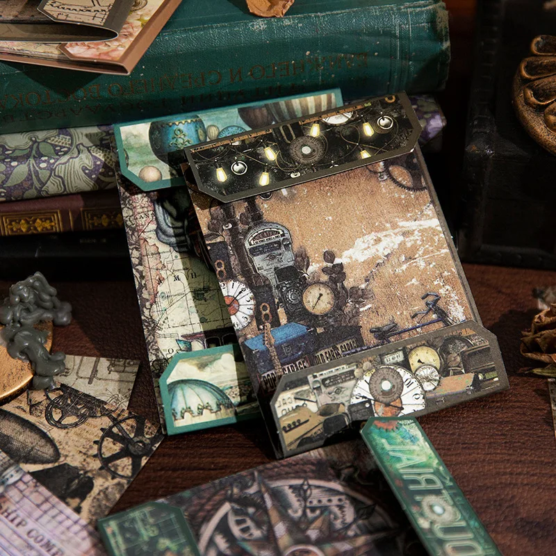 

20sets/lot Memo Pads Material Paper Medieval Tales Junk Journal Scrapbooking Cards Retro Background Decoration Paper