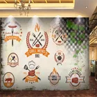 Ностальгические ретро-обои для барбекю, фаст-фуда, ресторана, промышленный декор, Настенная бумага для закусок, бара, настенная бумага, 3D Самоклеящиеся Настенные обои