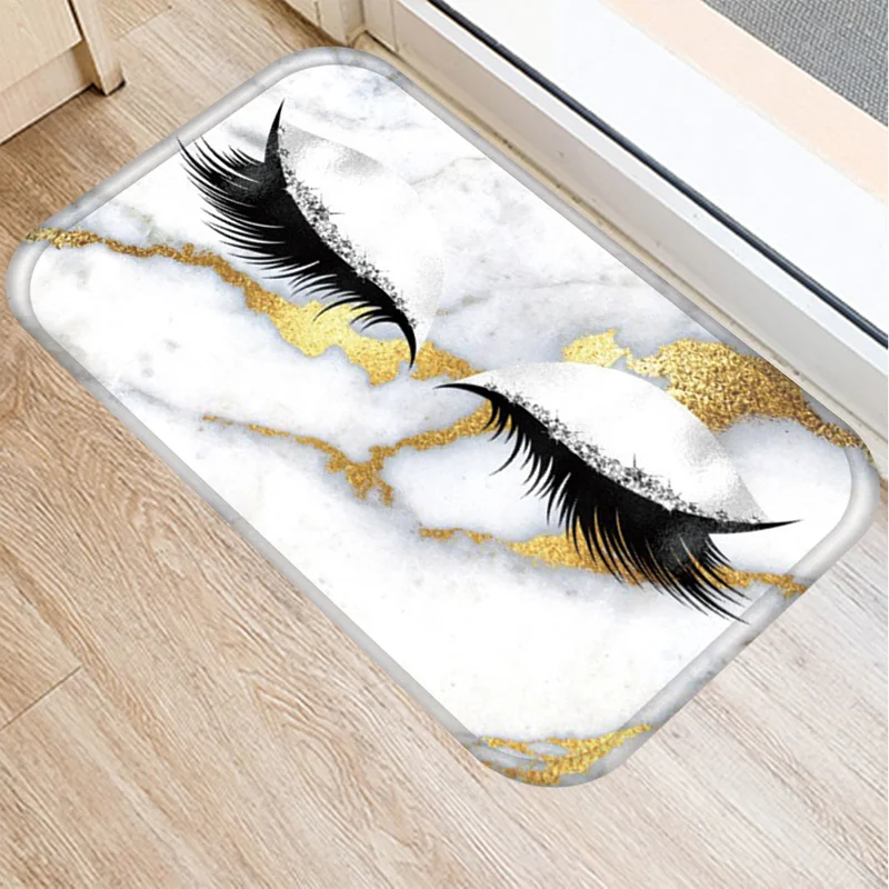 

Marble Eyelash Pattern Fashion Print Living Room Rectangle Rugs Entrance Furniture Decoration Entrance Doormat Decorative Mats