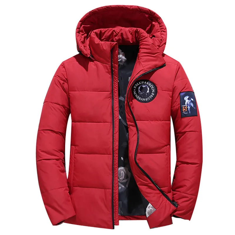 

Winter Thick Warm Down Jacket Men Autumn Casual Stand Collar Puffer Hooded Coats Casaco Masculino Windbreaker Parkas Overcoat