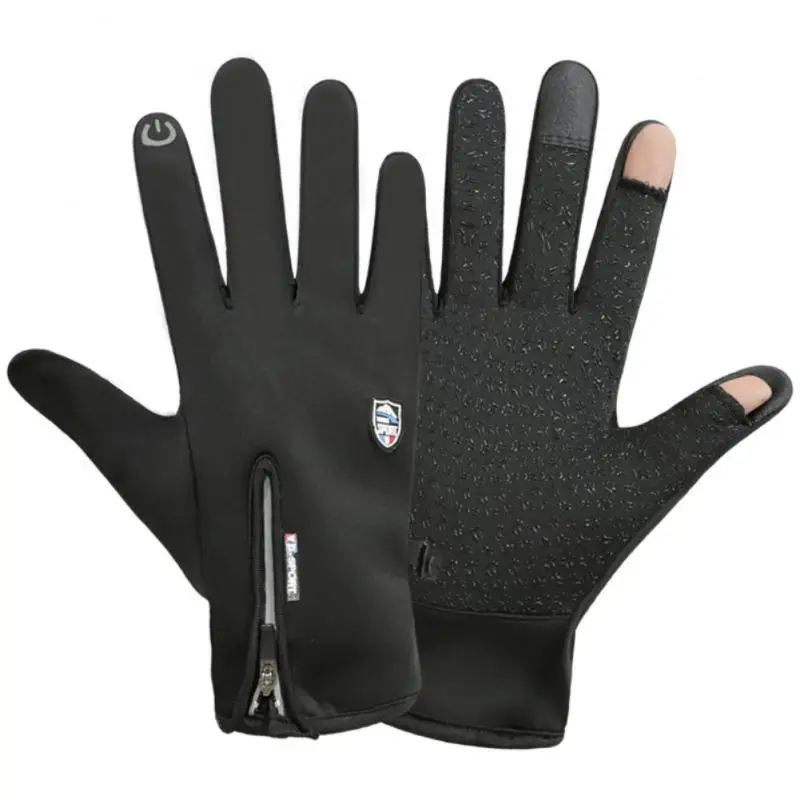 

Winter Men's Gloves Warm Touchscreen Sport Fishing Splash-proof Skiing Army Cycling Snowboard Nonslip Zipper Women Gloves
