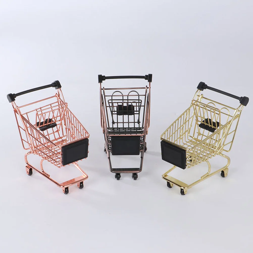 

Mini Cart Golden Tiny Shopping Cart Mini Shopping Cart Trolley Home Office Sundries Storage Ornaments Utility Carts Wheels Home
