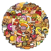103050100 pieces of small cute cartoon food version graffiti stickers decorative luggage notebook waterproof sticker