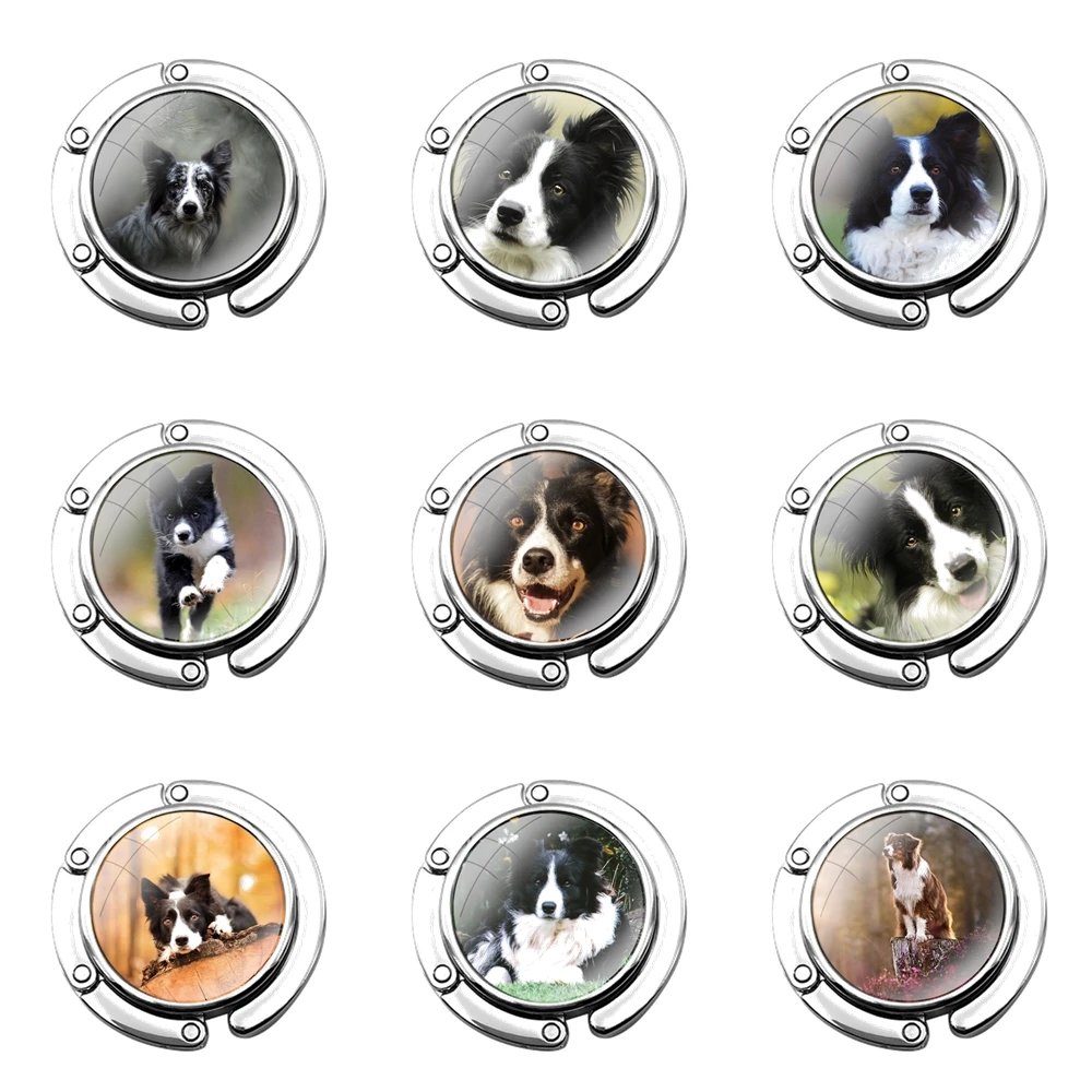 Складной крючок для кошелька Border Collie с милой собакой хранения женской настольной