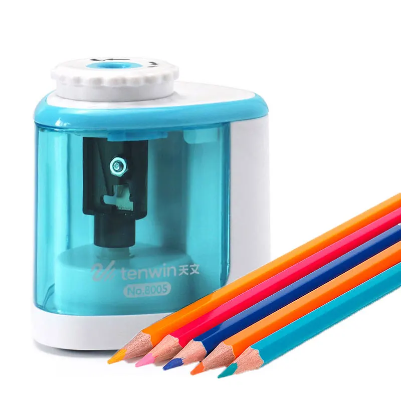 Tenwin Auto Automatic Electric Manual Pencil Sharpener Touch Switch Battery School Student Stationery Rotary Pencil Sharpener