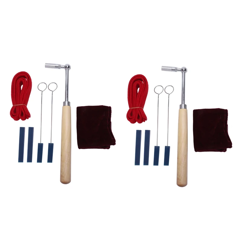 

2X Professional Portable Lever Jujube Piano Tuning Tuner Mute Kit Tools And Case Piano Tuning Lever Tools Kit DIY Set