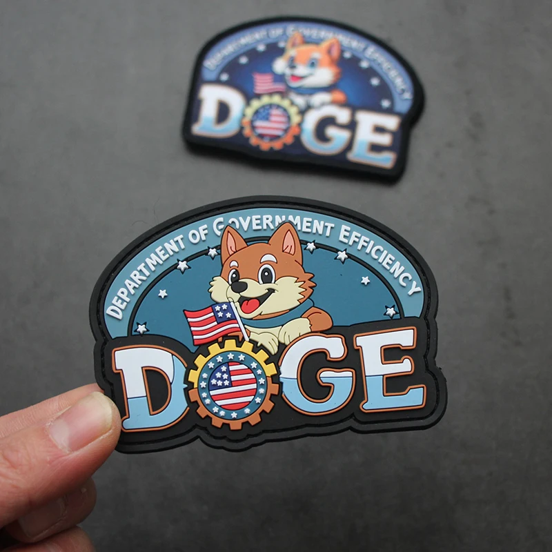 DOGE ПВХ нашивка резиновый принт тактический значок флаг США милая повязка с