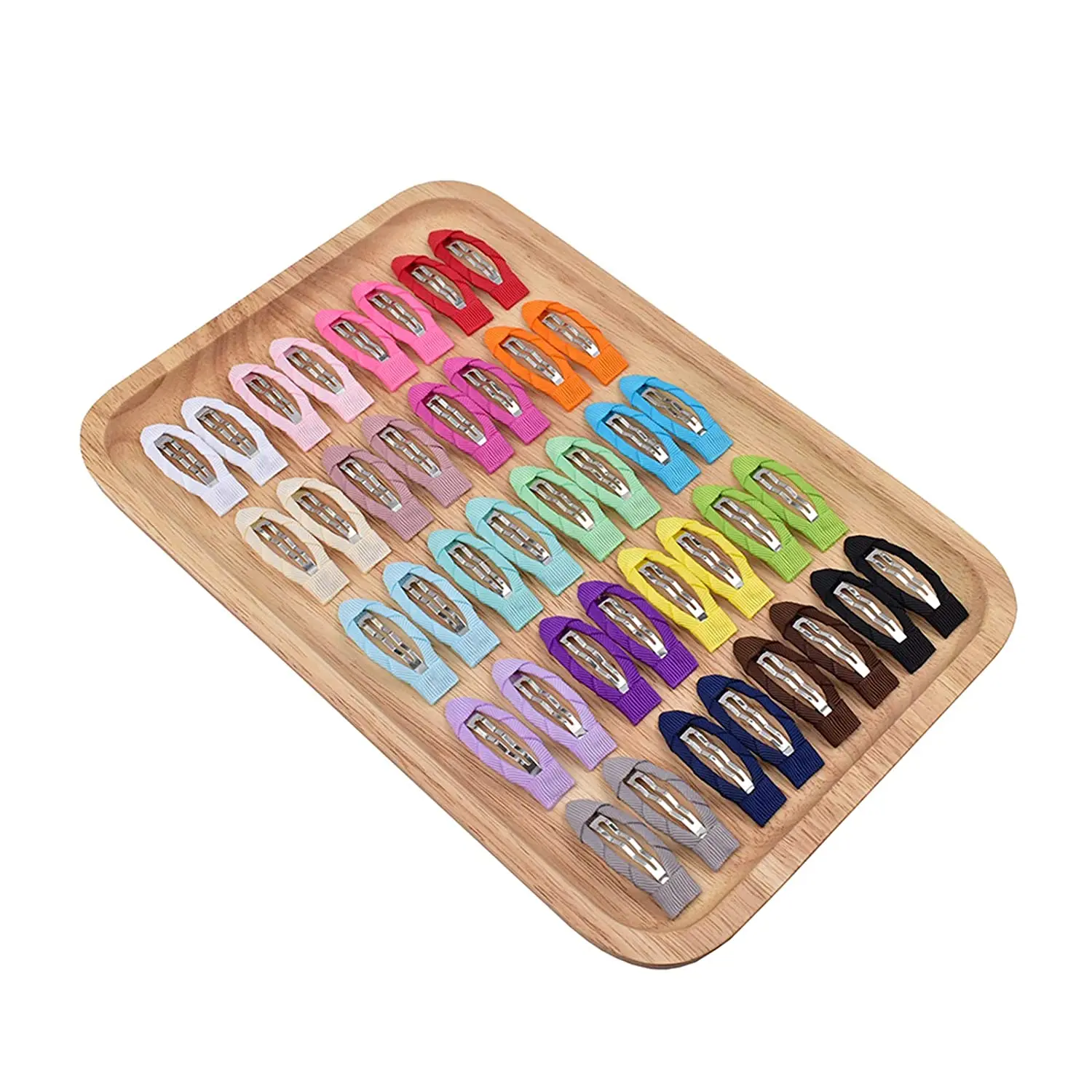 

2" Snap Clips No Slip Wrapped Hair Barrettes for Toddlers Girls Kids Women Hair Accessories,Solid 50pcs