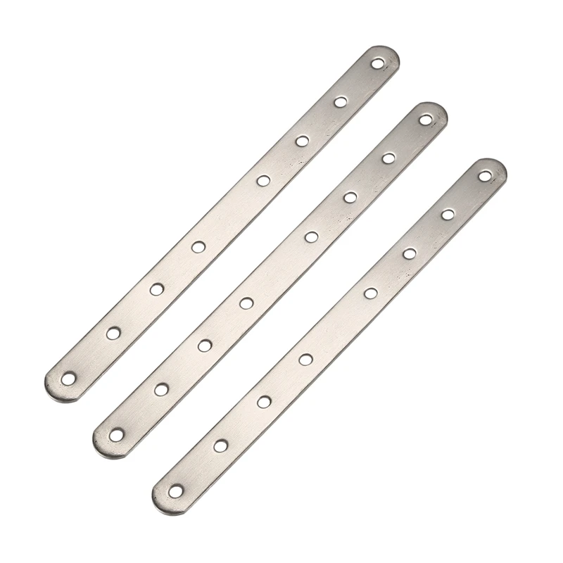 

3X Metal 8 Holes Flat Straight Design Corner Brace Angle Bracket 250Mm