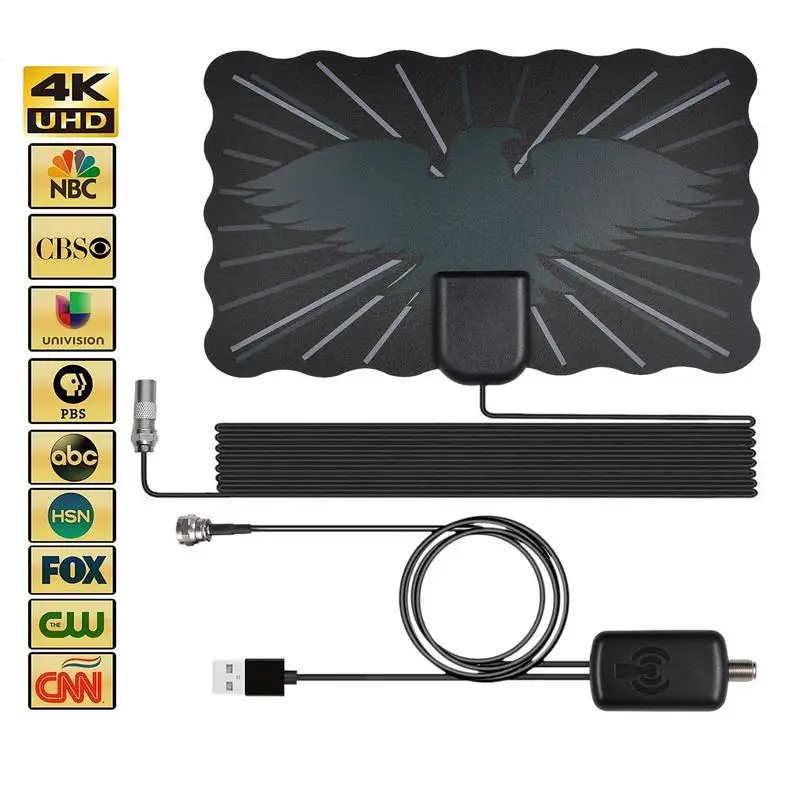 

4K 25dB High Gain HD TV DTV Box Digital TV Antenna 2000Mile Booster Active Indoor Aerial HD Flat Design For DVB-T2 TV Antenna