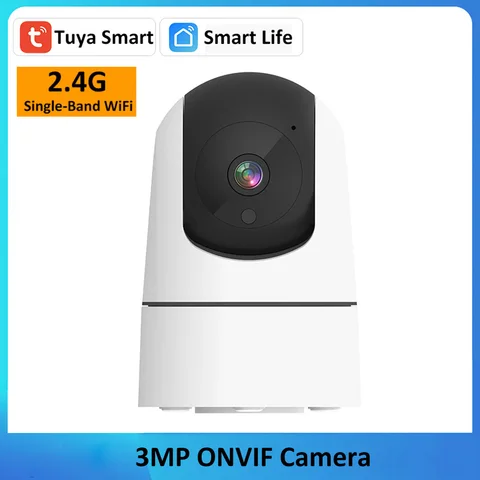 Tuya Smart ONVIF 3MP 2.4G Wireless PTZ Автоматическое отслеживание обнаружения звука 5MP 5G Двухдиапазонный Wi-Fi Alexa Google Камера видеонаблюдения