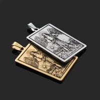 vintage tarot card esotericism supernatural necklaces women man pendant gift stainless steel religious necklace amulet the major