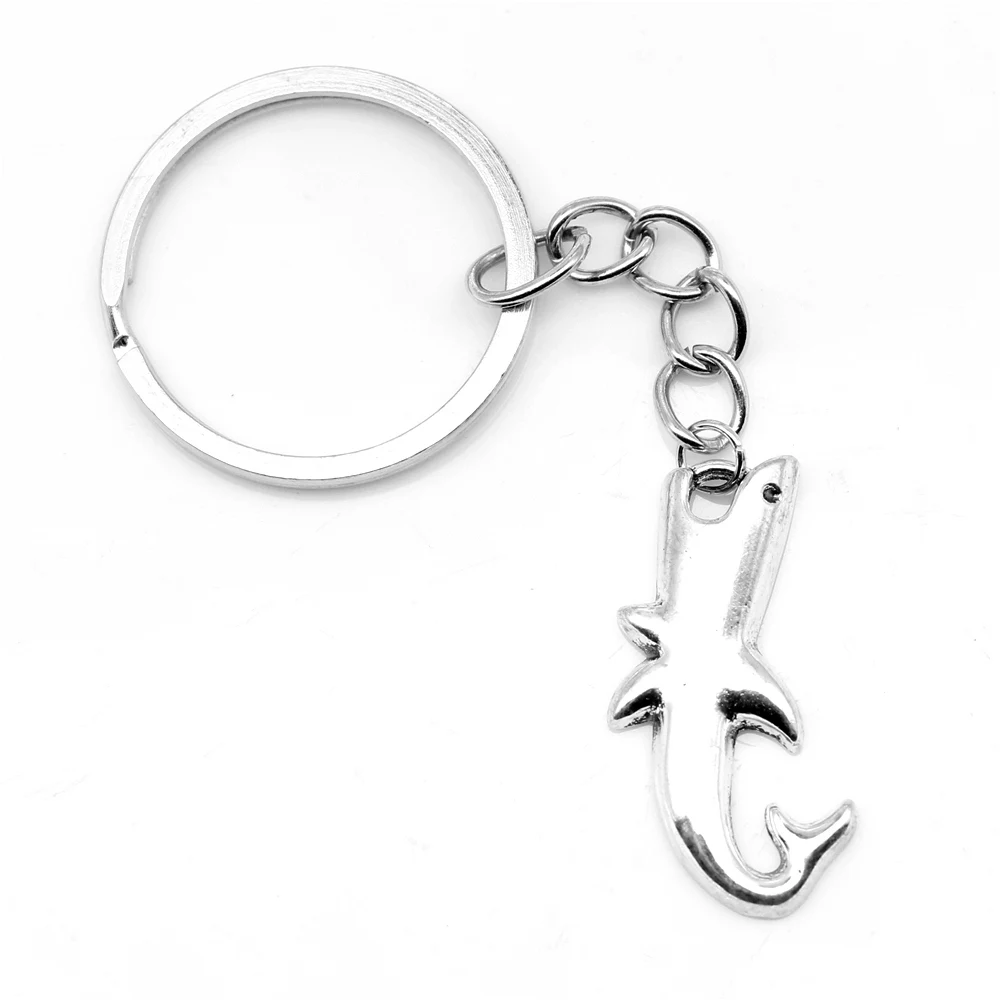 

1pcs Antique Silver Color 16x30mm Shark Keychain Handmade Jewerly Diy