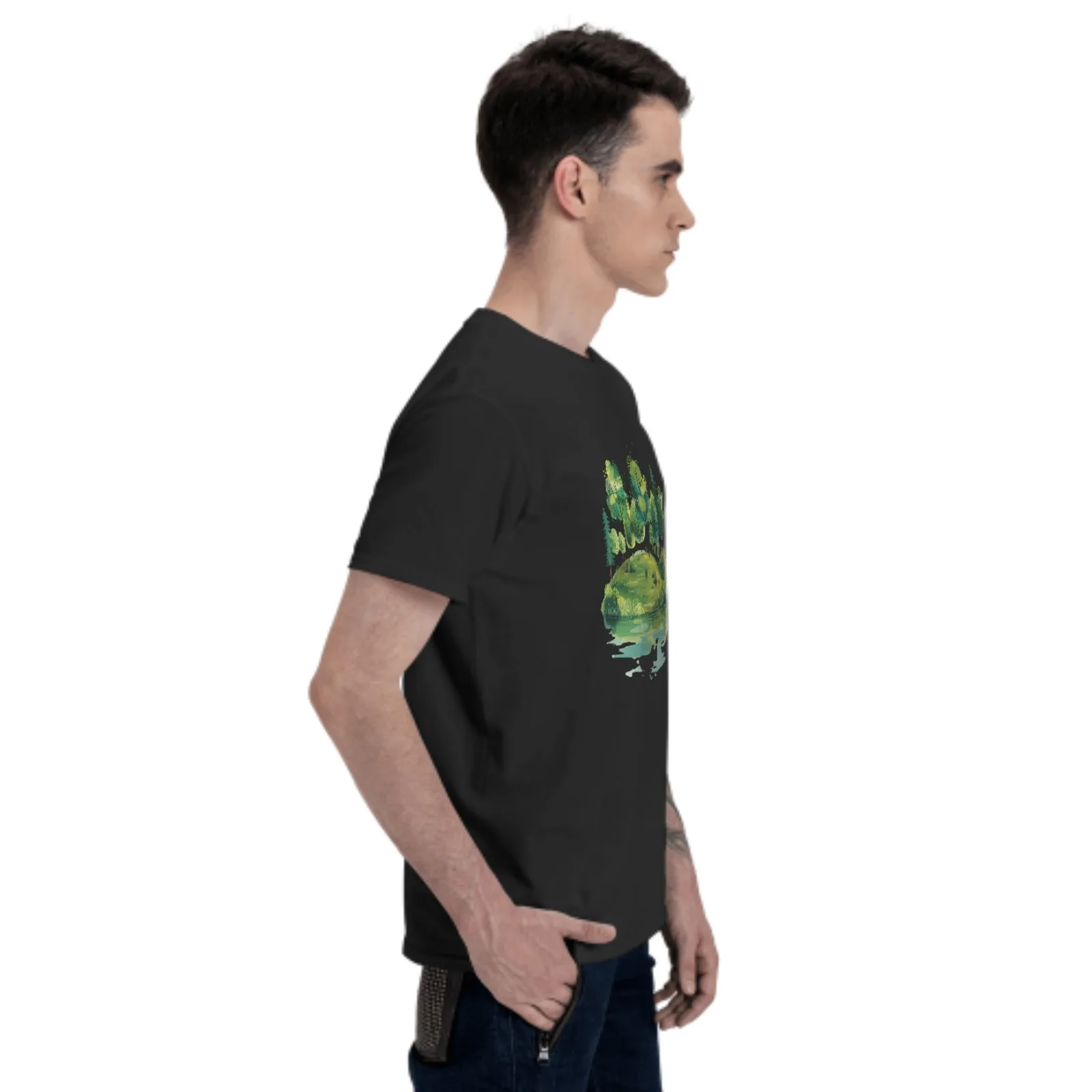 Футболка мужская хлопковая с круглым вырезом и коротким рукавом