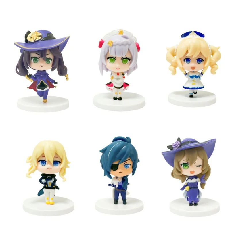 

6pcs Genshin Impact Ganyu Wenti Kong Keqing Xiao Action Figure Set Collectible Doll Model Toys Cute Doll Pvc Birthday Gifts