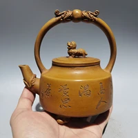 6 chinese yixing zisha pottery dragon play ball three legged lifting beam pot teapot purple clay pot part mud ornaments
