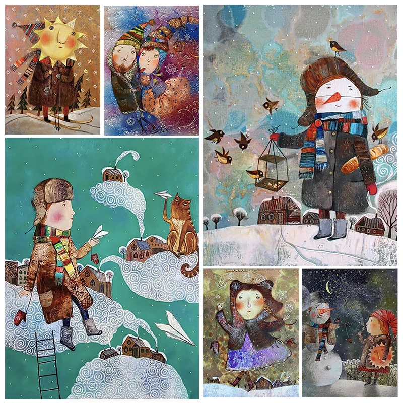 

YOUQU 5d Diy Diamond Painting Cartoon Doll Diamond Picture Cross Stitch DIY Rhinestone Embroidery Home Wall Decoration