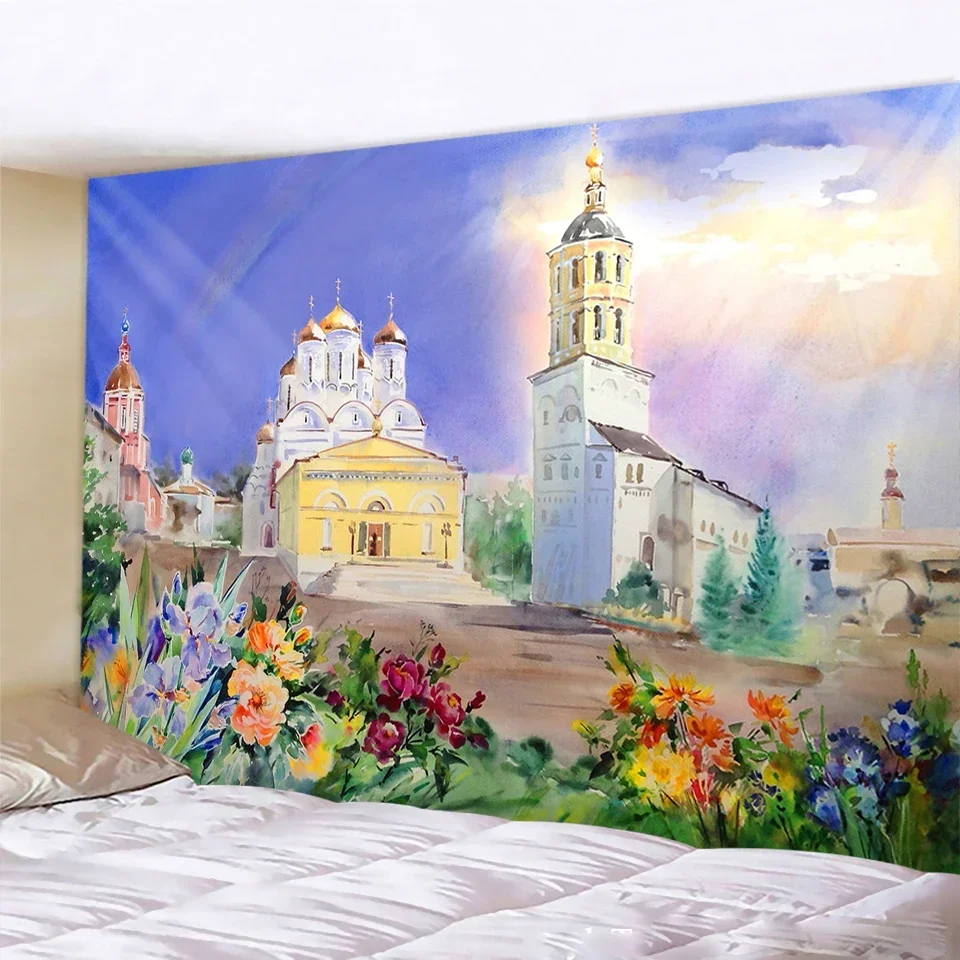 Психоделическая сцена настенный гобелен украшение для дома искусственная