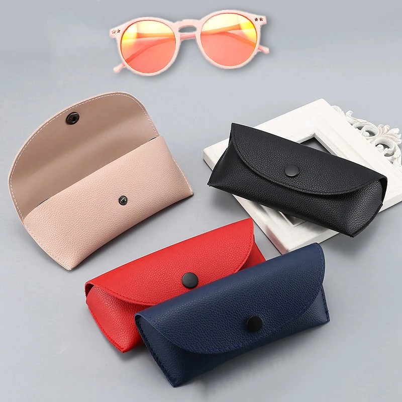 

Newest PU Leather Eye Glasses Cases Solid Color Reading Glasses Box Protector Box Pouch Bag Women's Eyeglasses Eyewear Case