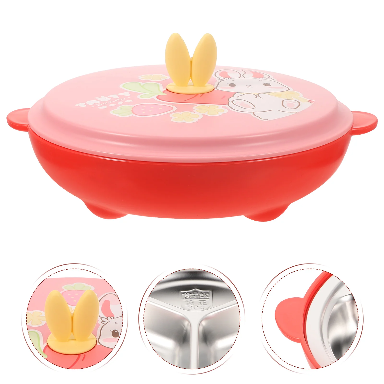 

Kid Plates Stainless Steel Kids Snack Dish Tray Baby Diet Suction Bowls Lunch Box Divider Round
