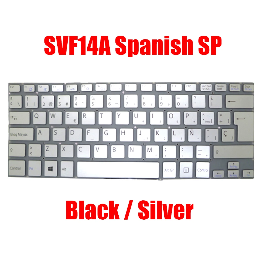 

Spanish SP Laptop Keyboard For SONY For VAIO SVF14A 9Z.NABBQ.00S 149238371ES V141106CK1SP 149238071ES 9Z.NABSQ.00S 149237771ES