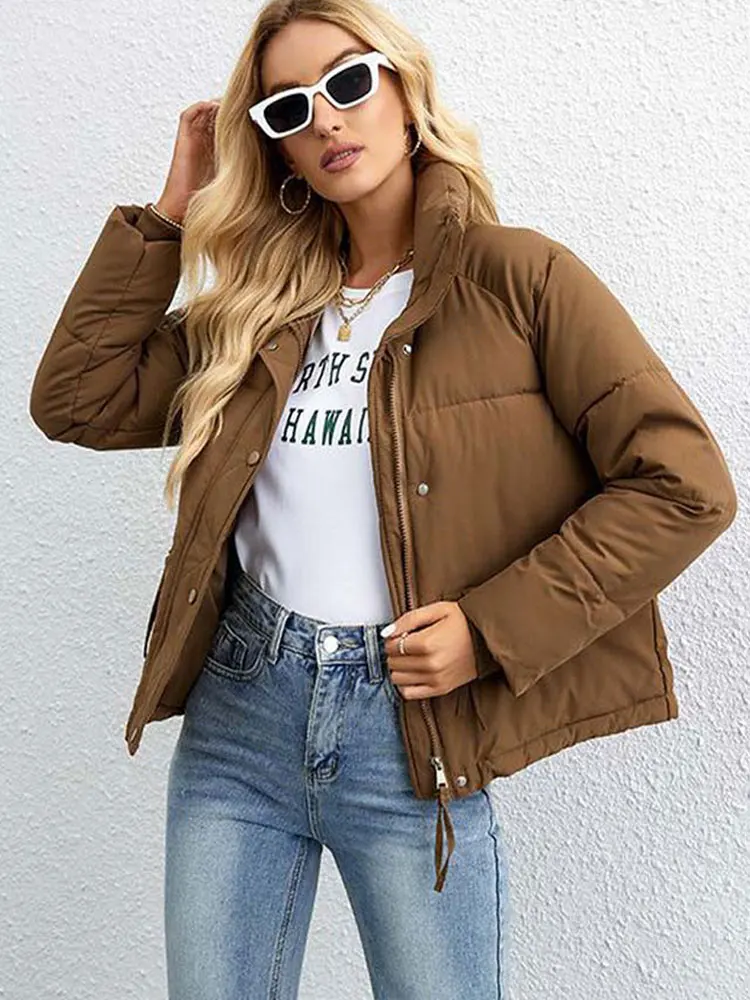 

Женская парка на молнии, теплая пуховая куртка с подкладкой, Осень-зима 2023