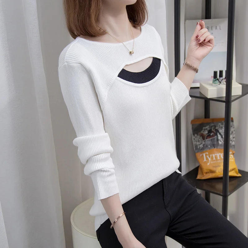 

2022 Large pullovers jumpers Women Autumn Winter New L-4XL oversize sweaters female loose Round Neck chic Knitted tops