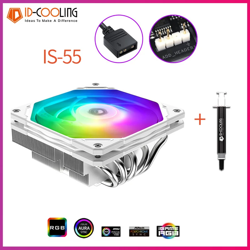 Radiator 5 Heat Pipes 120mm Fan Argb Air Cooler For Lga1700/1200/115x Ryzen Am4 Am5