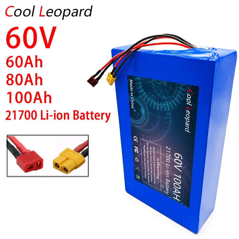 

New Electric Scooter 21700 16S 60V 60Ah 80Ah 100Ah Lithium Battery Pack,For Electric Bicycle E-bike 60V Batteries
