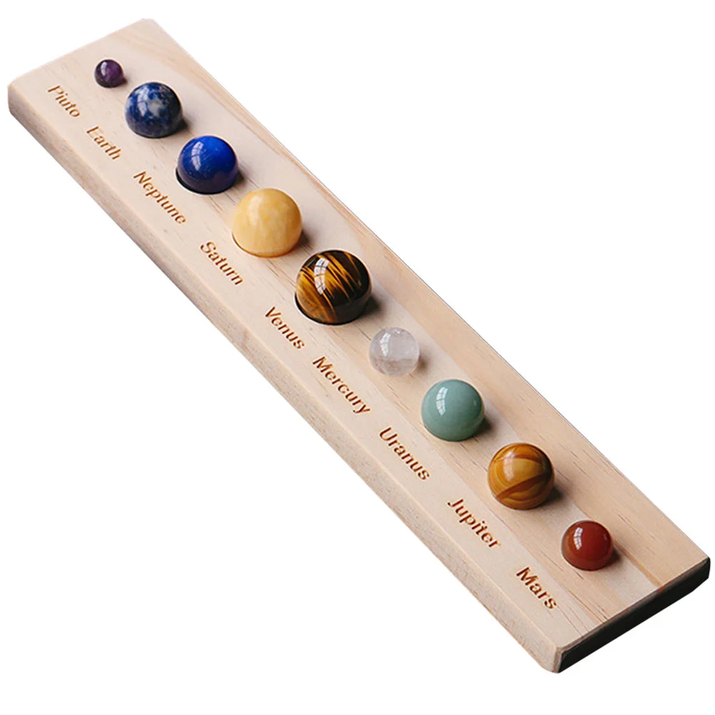 

Планеты, хрустальный шар, украшение для земли, камни, Вселенная, настольные украшения, 3d модель солнечной системы, дерево 9 детской