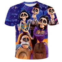 funny cartoon coco 3d print short sleeved summer oversized personality fashion t shirt for children mens clothing